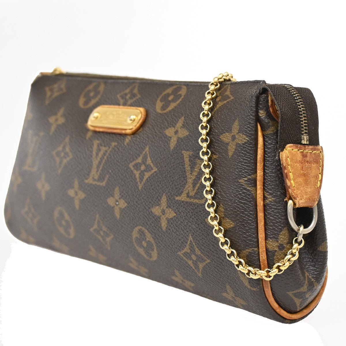 LOUIS VUITTON Logo Eva Chain Shoulder Bag Monogram Leather Brown M95567 16KP046