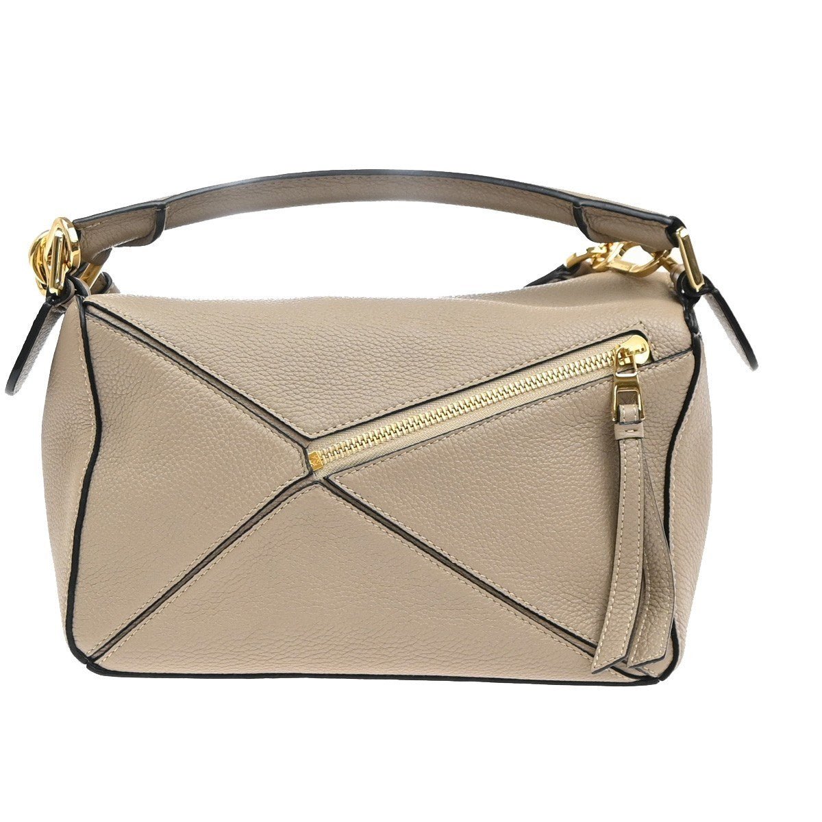 LOEWE Logo Puzzle Small 2way Shoulder Hand Bag Leather Beige Spain GHW 629RL948