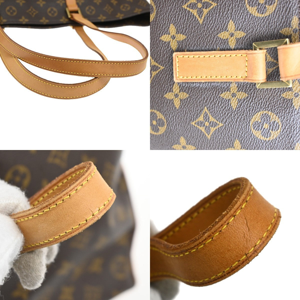 LOUIS VUITTON Cabas Alto Shoulder Bag Monogram Leather Brown M51152  98TA390