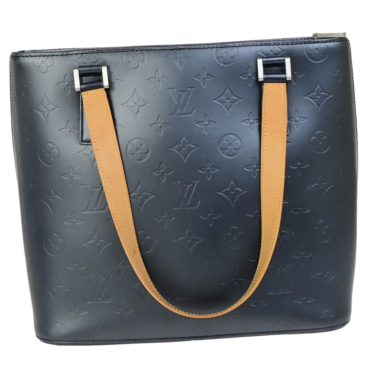 LOUIS VUITTON Stockton Shoulder Bag Monogram Mat Leather Blue M55115 97FB277