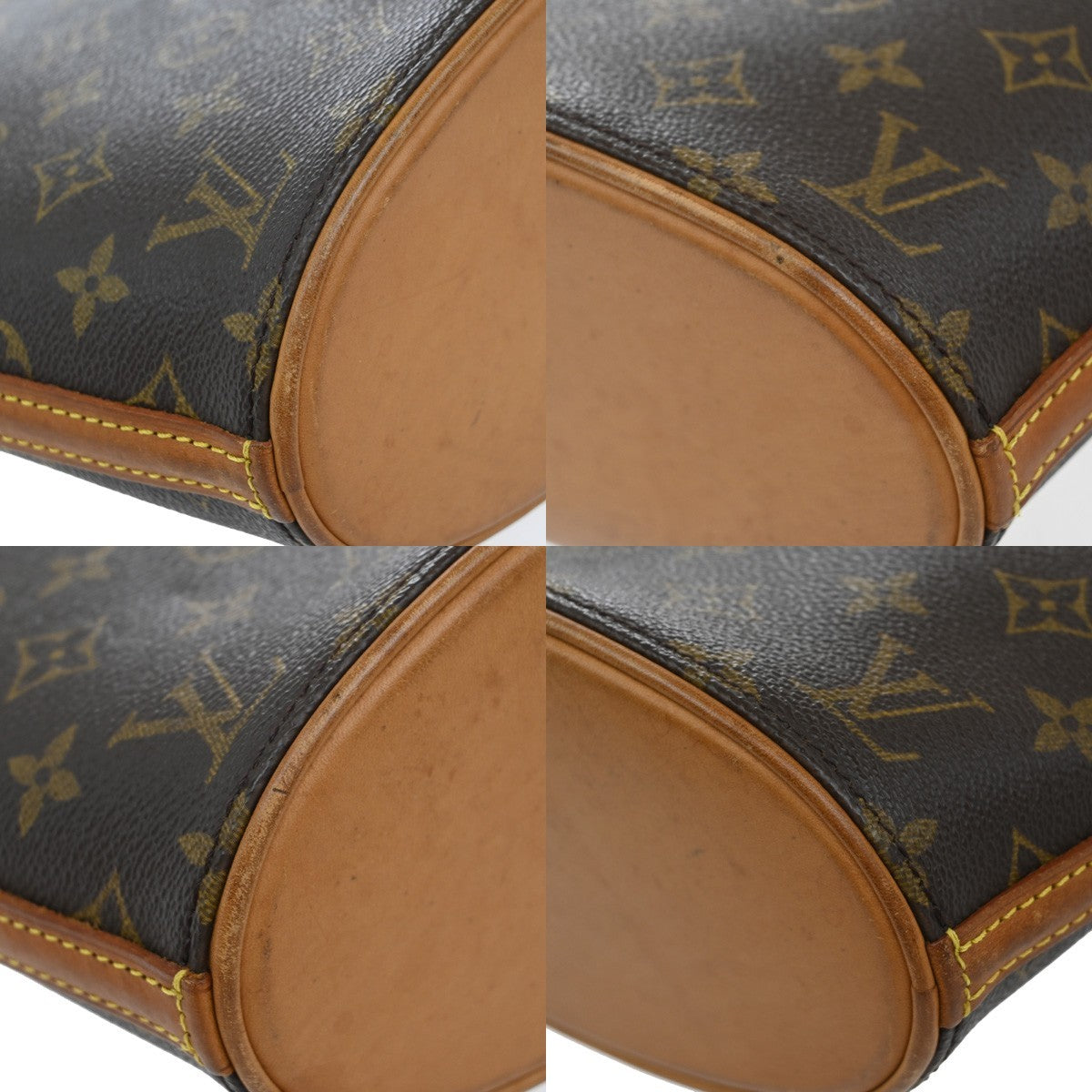LOUIS VUITTON Logo Drouot Shoulder Bag Monogram Leather Brown M51290 19KB485