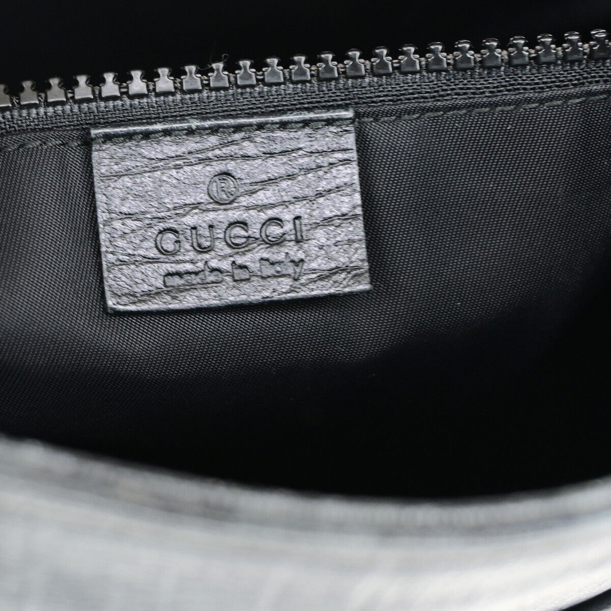 GUCCI Logo GG Pattern Crossbody Shoulder Bag PVC Leather Black Italy 10RK725