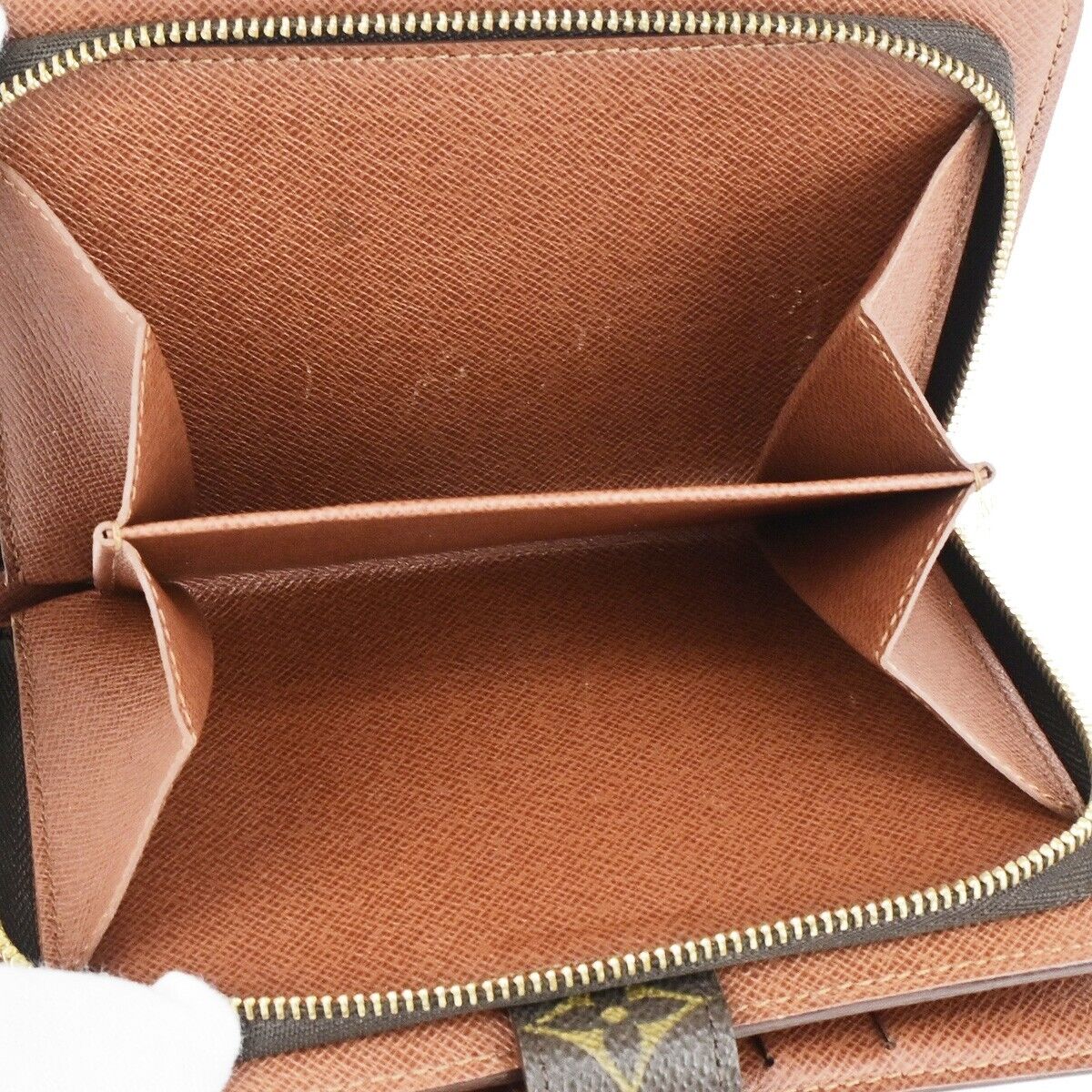 LOUIS VUITTON Porte Papier Zip Bifold Wallet Monogram Brown M61207 35RK789