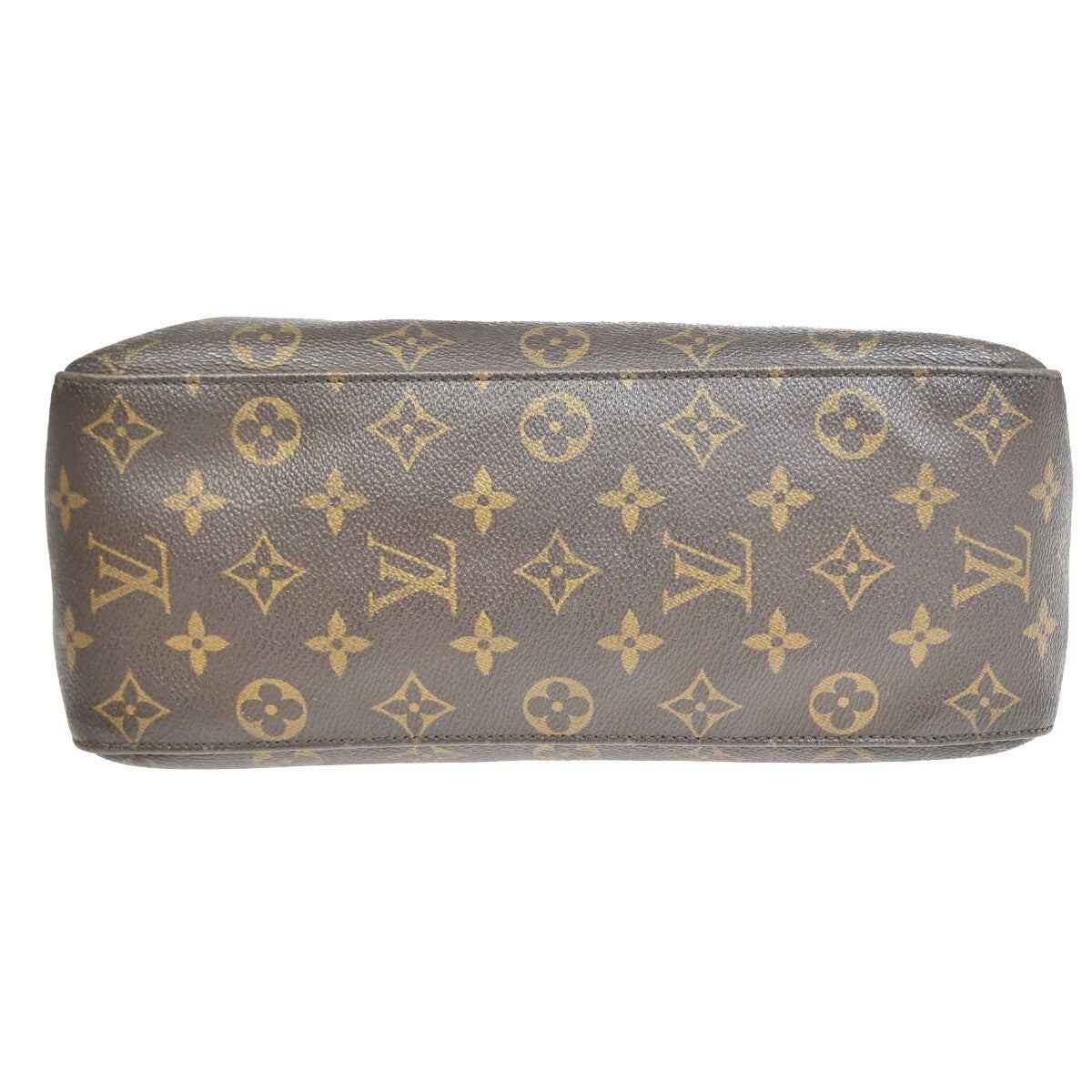 LOUIS VUITTON Logo Looping GM Shoulder Bag Monogram Leather Brown M51145 30FB573