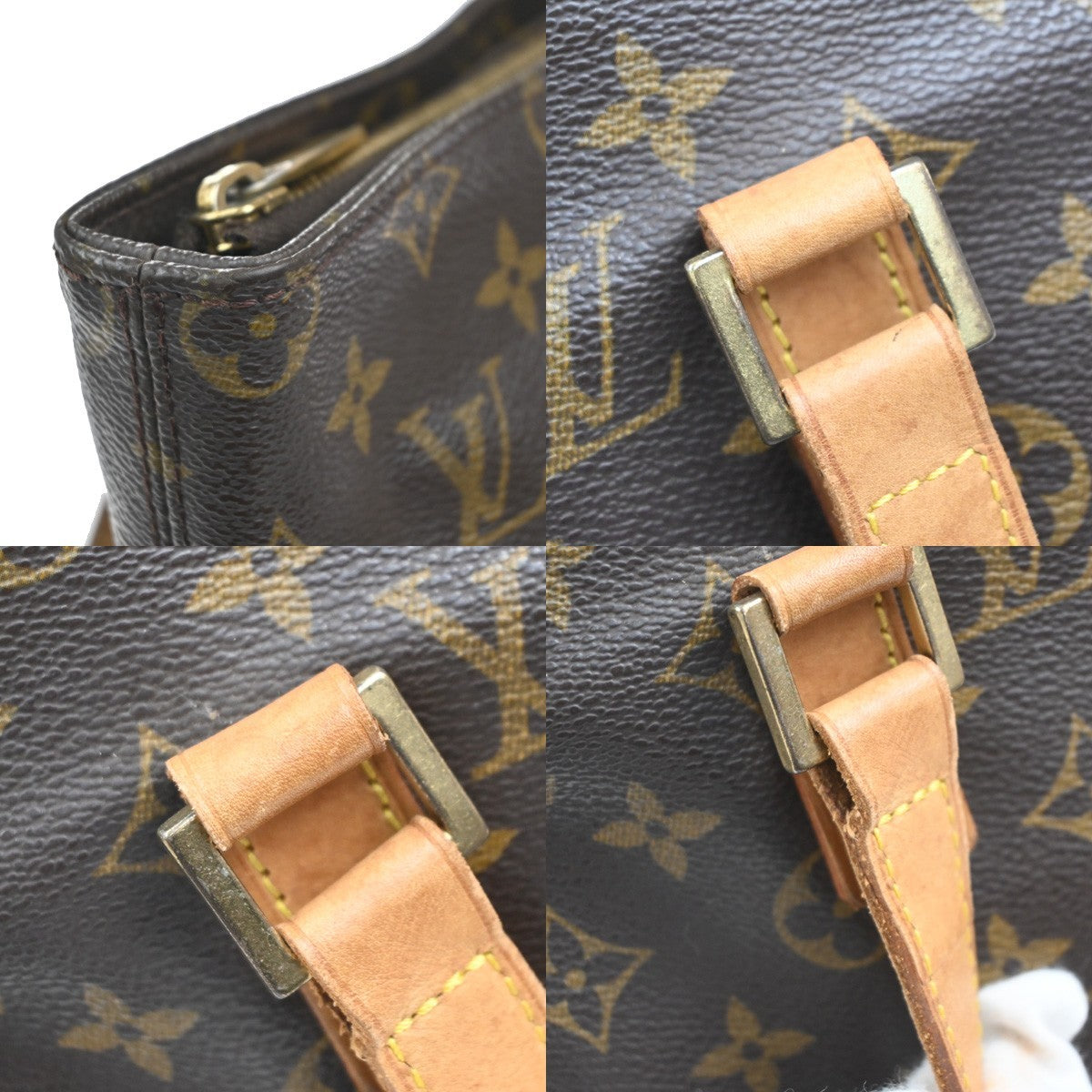 LOUIS VUITTON Cabas Piano Shoulder Bag Monogram Leather Brown M51148 87MA529