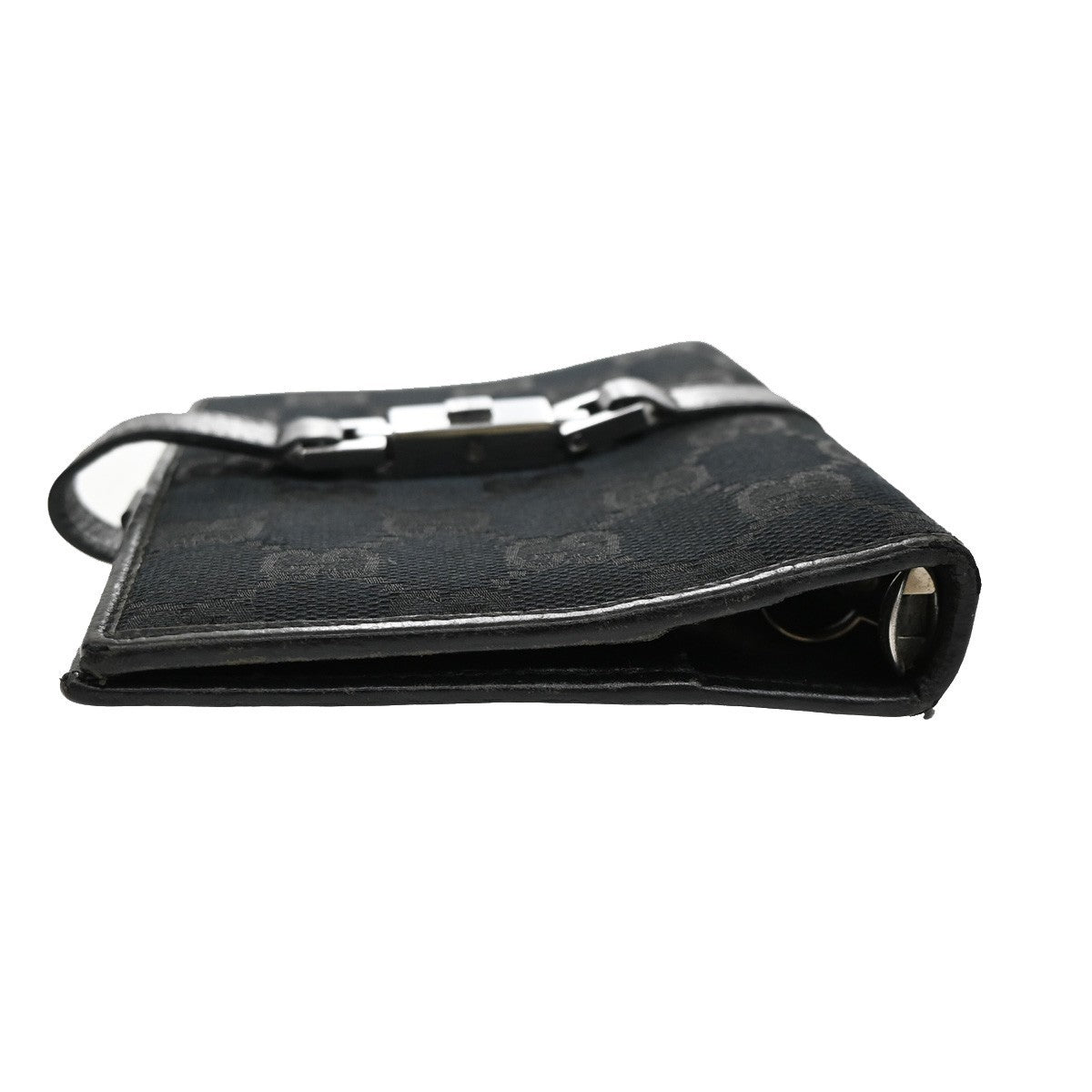 GUCCI GG pattern Jackie Agenda Day Planner Cover Canvas Leather Black 07KB464