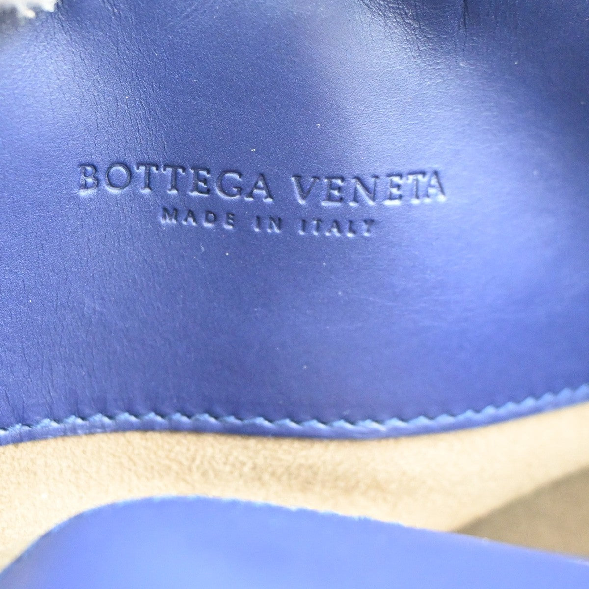 BOTTEGA VENETA Intrecciato Logo 2Way Shoulder Hand Bag Leather Blue 607RL768