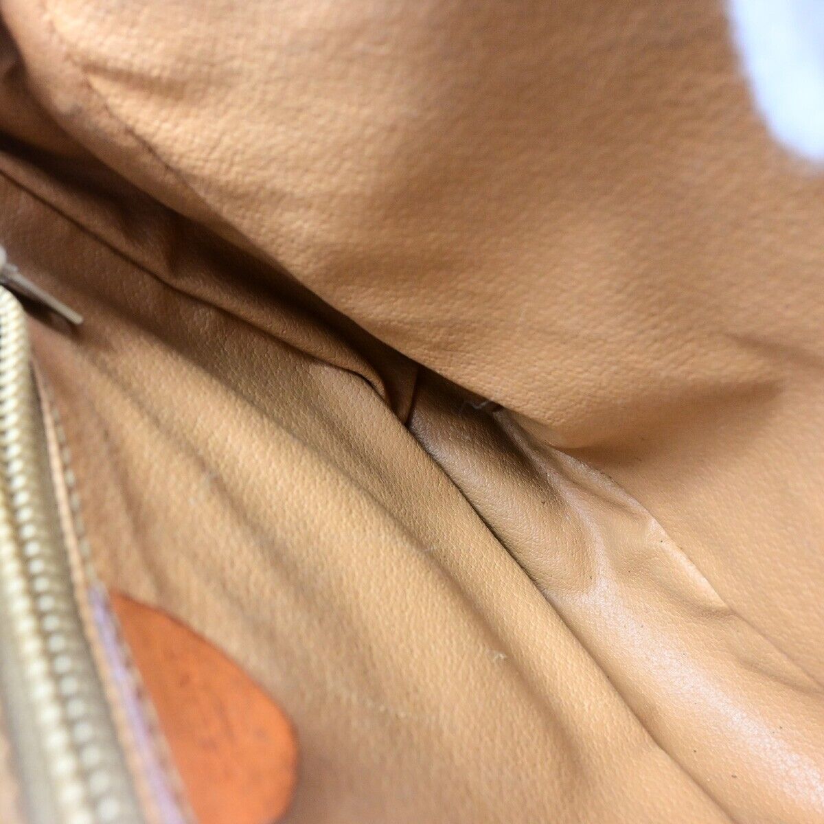CELINE Logo Macadam Pattern Shoulder Bag PVC Leather Beige Italy 09EB602