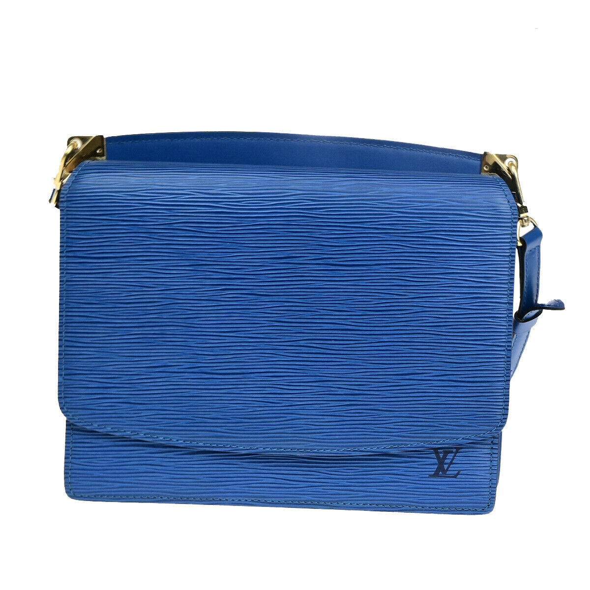LOUIS VUITTON Grenell Both Flap Shoulder Bag Epi Leather Blue M52365 87YF336