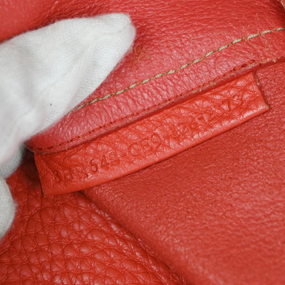 FENDI Logo Selleria Shoulder Hobo Bag Leather Red GHW Italy 82YJ094