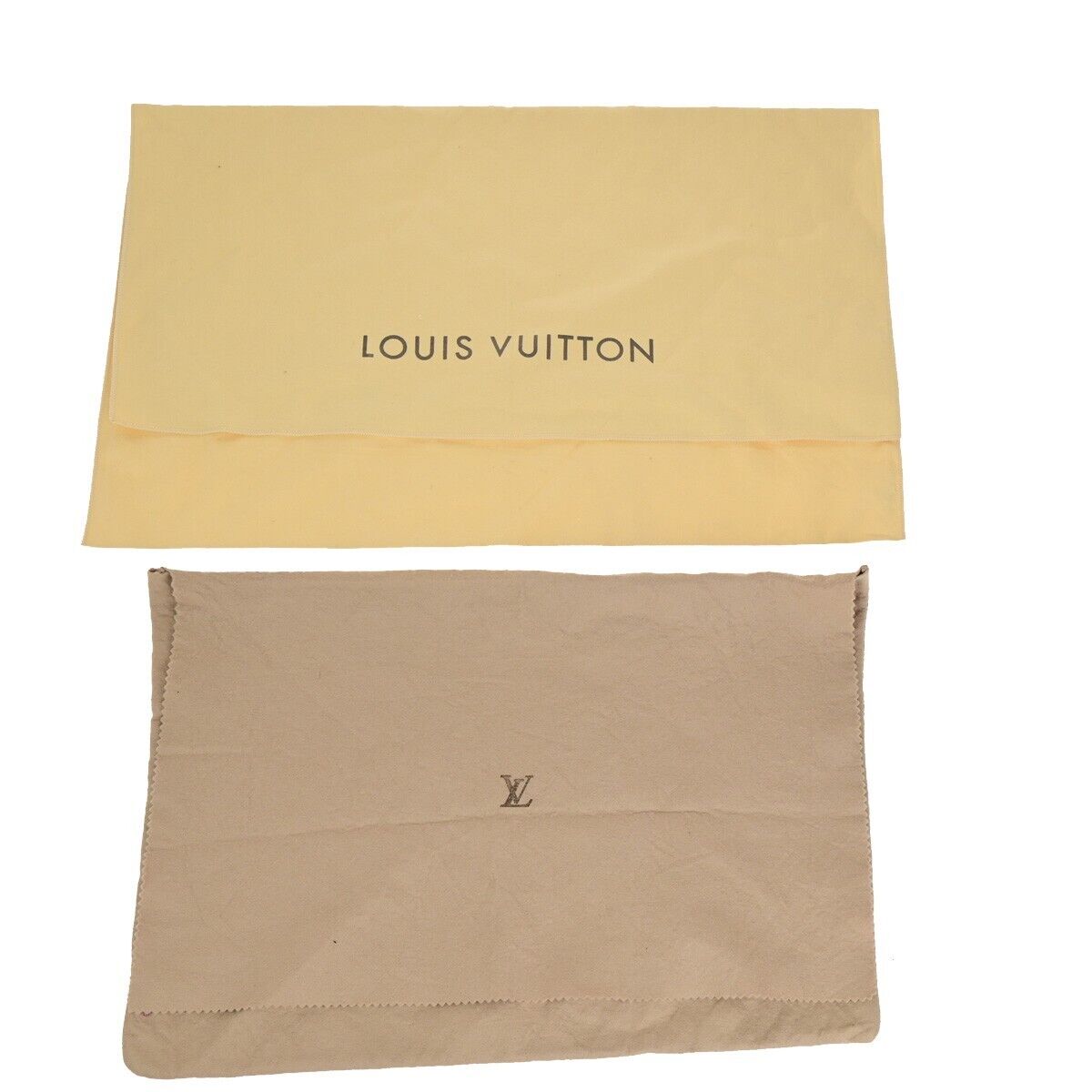 LOUIS VUITTON Logo 10 Set Dust Bag Drawstring Canvas Cotton Beige Brown 08EB499