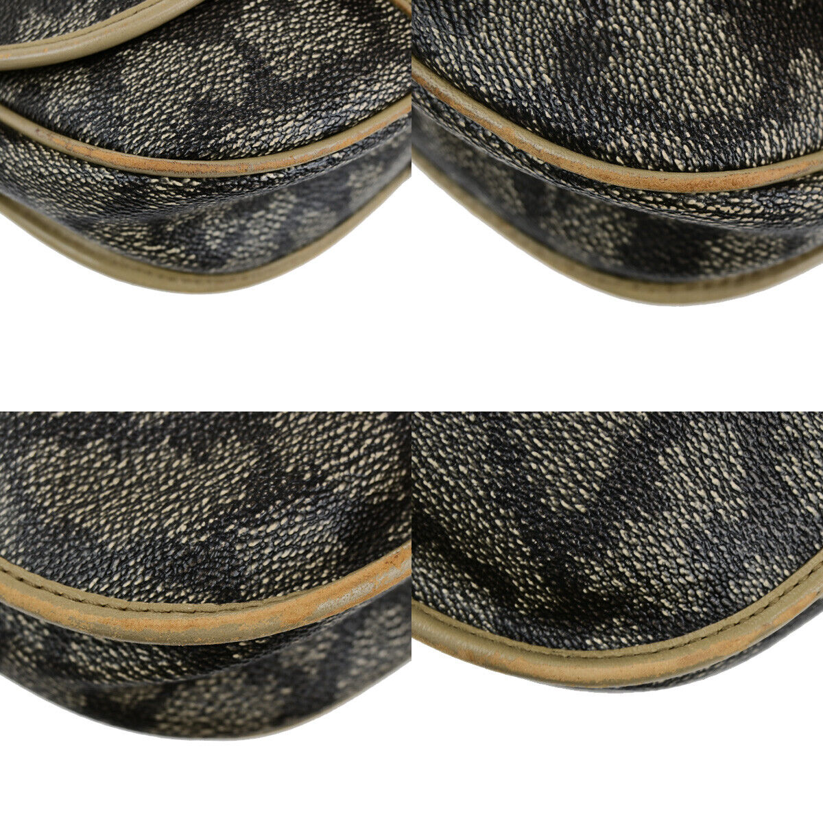 YVES SAINT LAURENT YSL Giraffe Pattern Shoulder Bag PVC Leather Brown 09YG312
