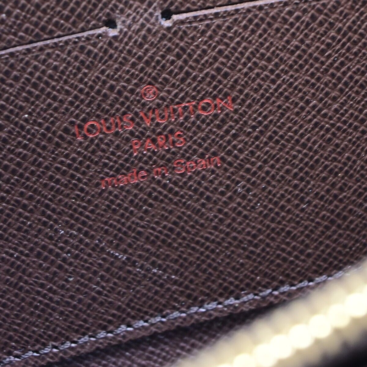 LOUIS VUITTON Zippy Wallet Long Bifold Purse Damier Leather Brown N60015 71EB896