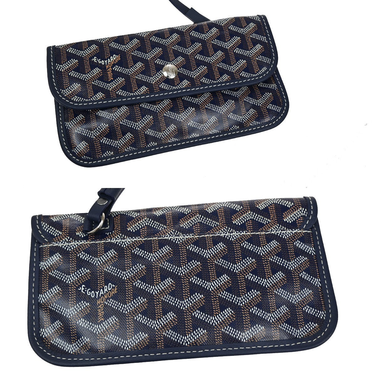 GOYARD Logo Saint Louis Small Shoulder Tote Bag Pouch Canvas Leather BE 357LC557