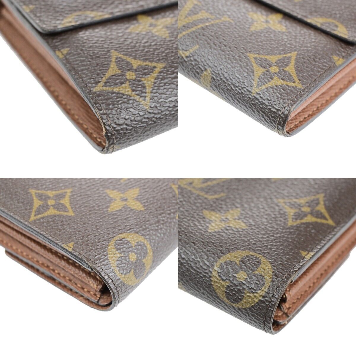 LOUIS VUITTON Logo Portefeuille Sarah Long Wallet Monogram Brown M61734 66EC976