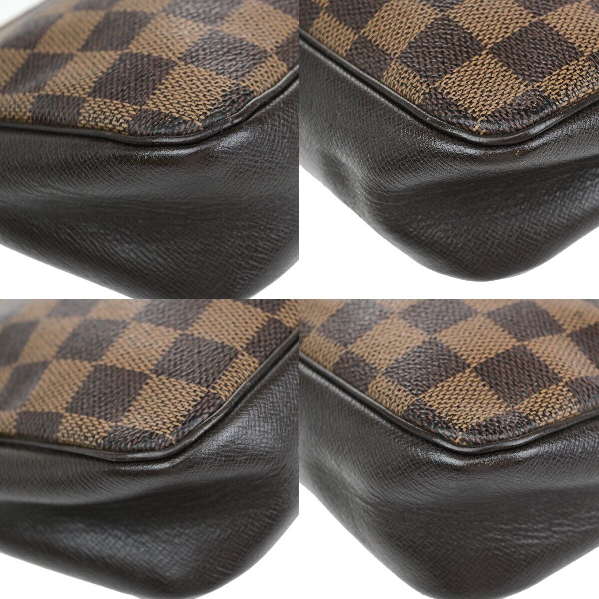 LOUIS VUITTON  Trousse Makeup Hand Bag Damier Ebene Leather Brown N51982 81EB766