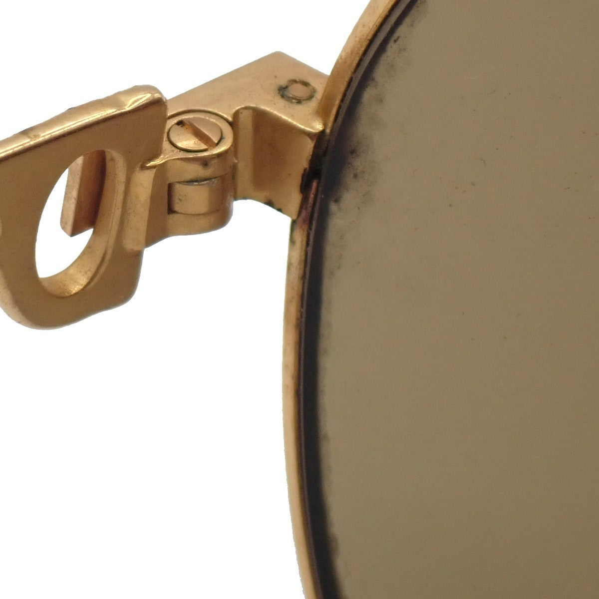 CARTIER Logos Sunglasses Eye Wear Metal Plastic Gold Brown France 64CA892