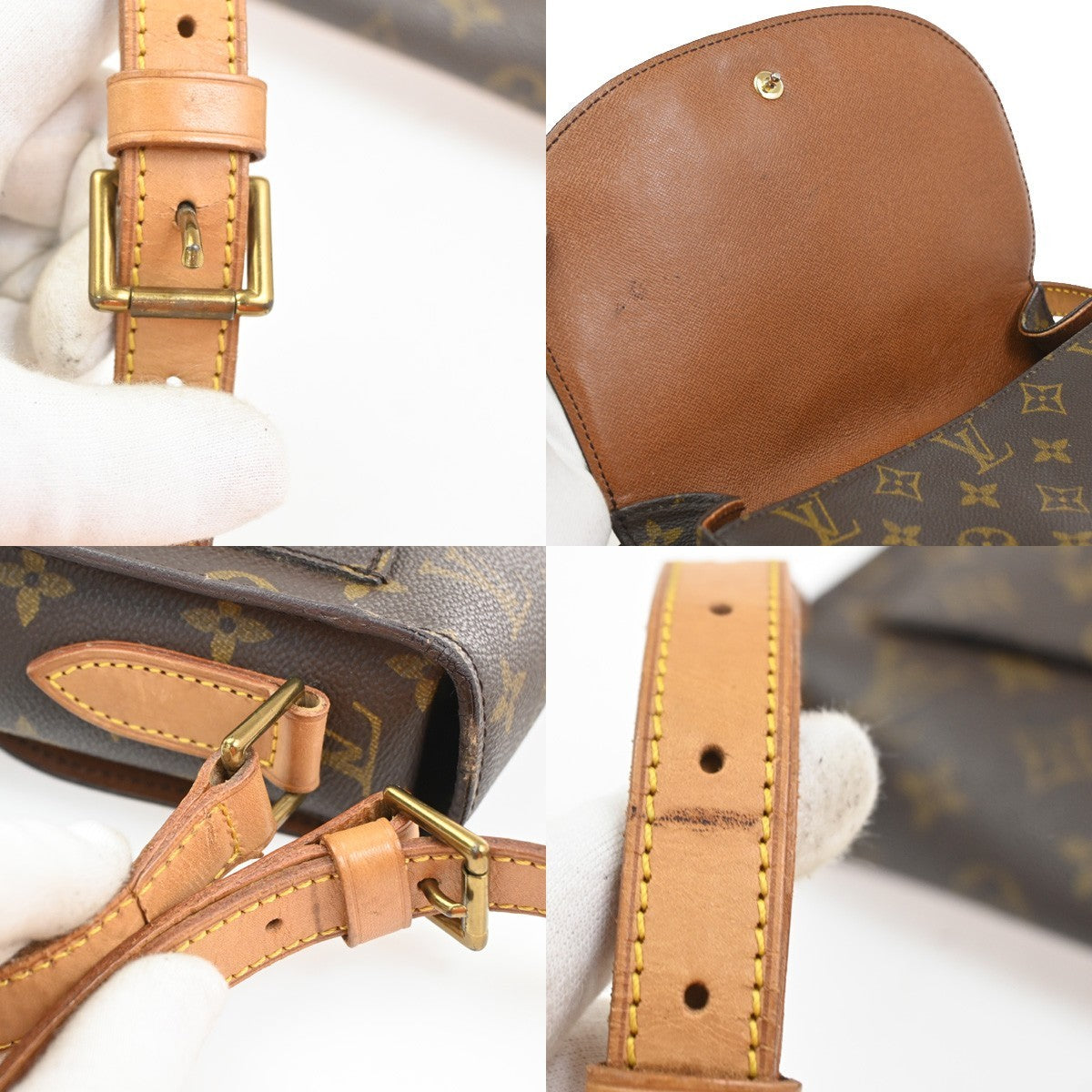 LOUIS VUITTON Saint Cloud GM Shoulder Bag Monogram Leather Brown M51242 86SA034