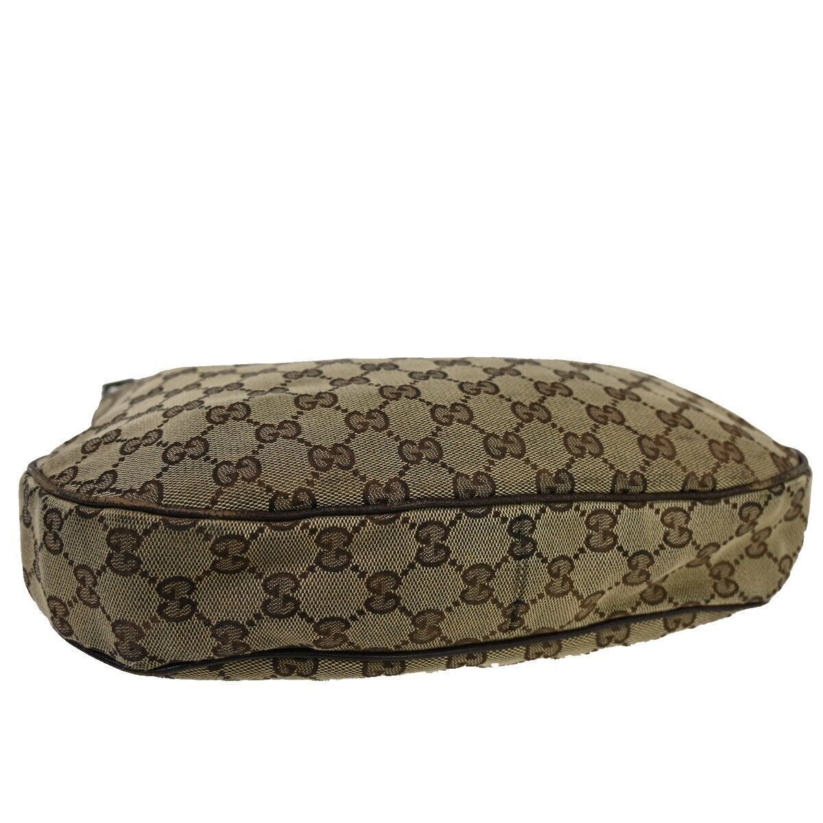 GUCCI GG Pattern Sherry Shoulder Bag Canvas Leather Brown Gold Italy 05YB696