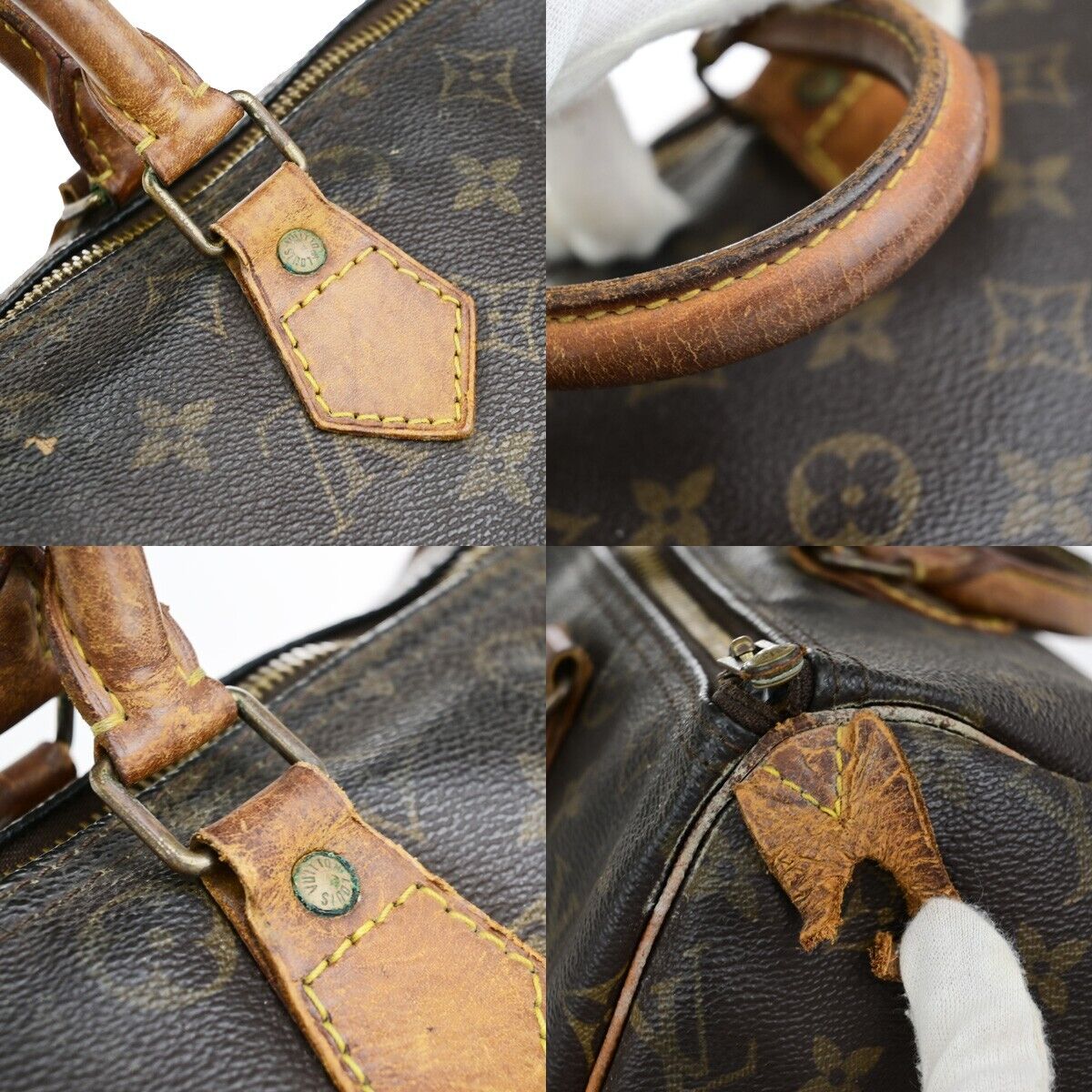 LOUIS VUITTON Speedy 30 Travel Hand Bag Monogram Leather Brown M41526 67ED027