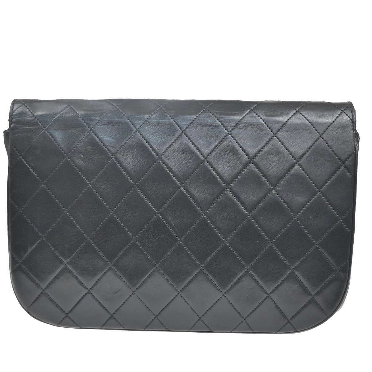 CHANEL CC Logo Double Flap Chain Shoulder Bag Leather Black GHW France 677RL953