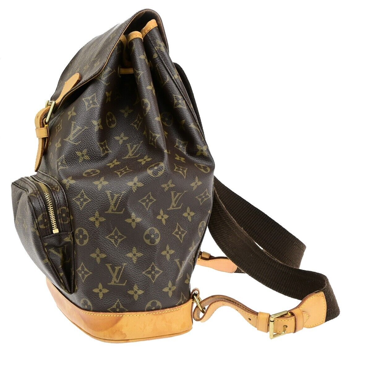 LOUIS VUITTON Montsouris GM Backpack Bag Monogram Leather Brown M51135 75EB722