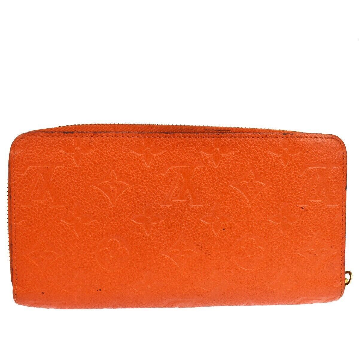LOUIS VUITTON Long Zippy Wallet Monogram Empreinte Leather Orange M60775 69YB803