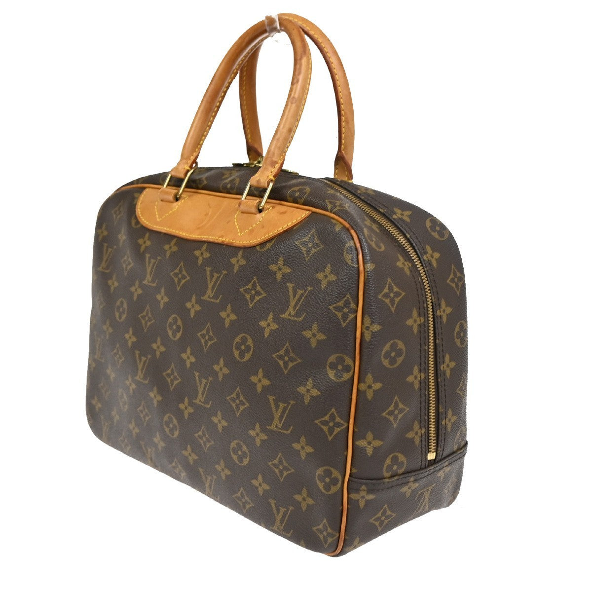 LOUIS VUITTON LV Logo Deauville Hand Bag Monogram Leather Brown M47270  80CA922