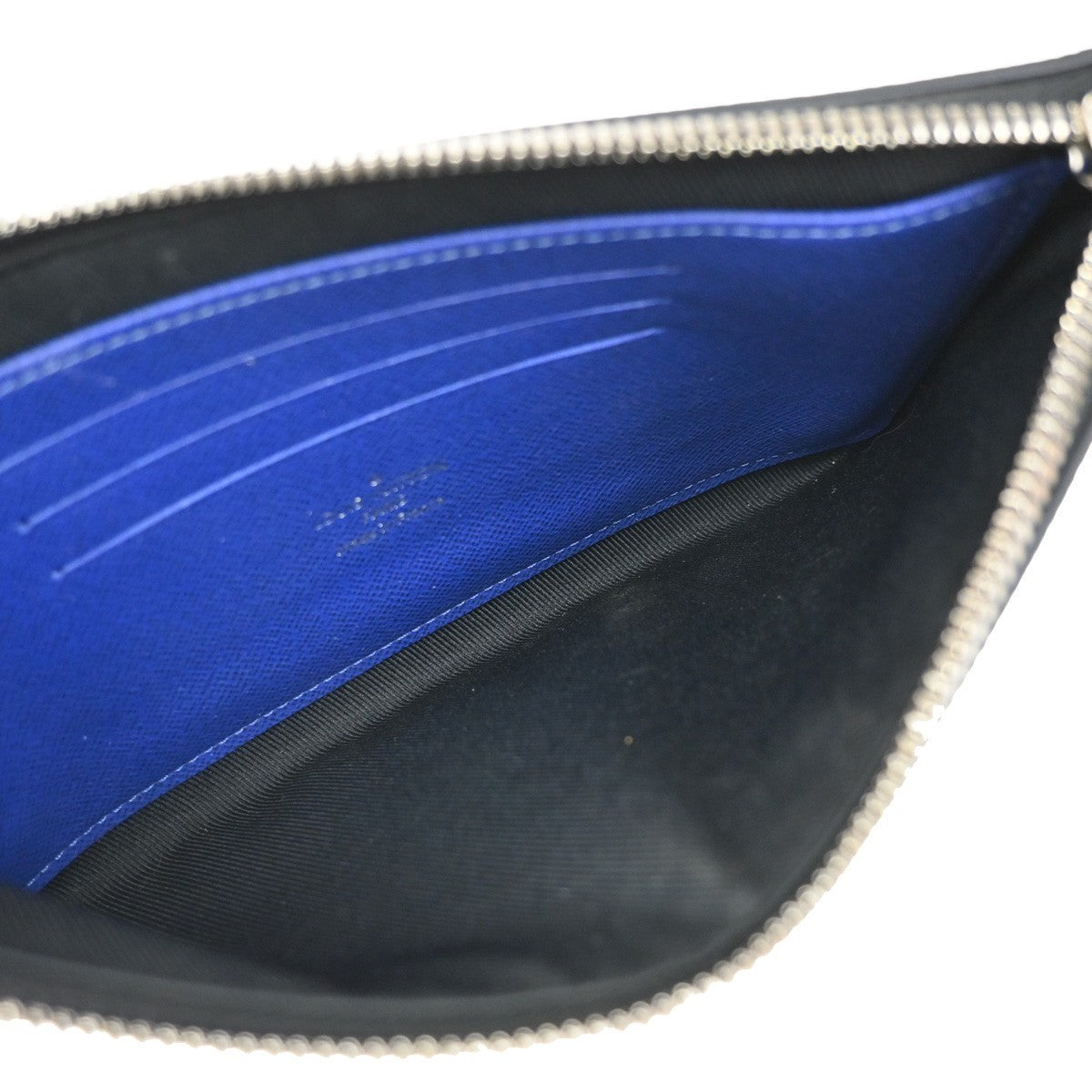 LOUIS VUITTON Pochette Discovery PM Pouch Wallet Taigarama Blue M30278 70KB363