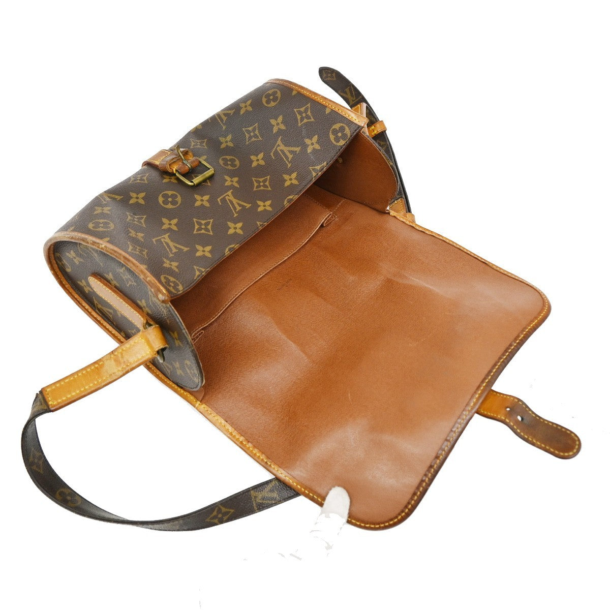 LOUIS VUITTON Logo Marne Shoulder Bag Monogram Leather Brown M51369 33KB603