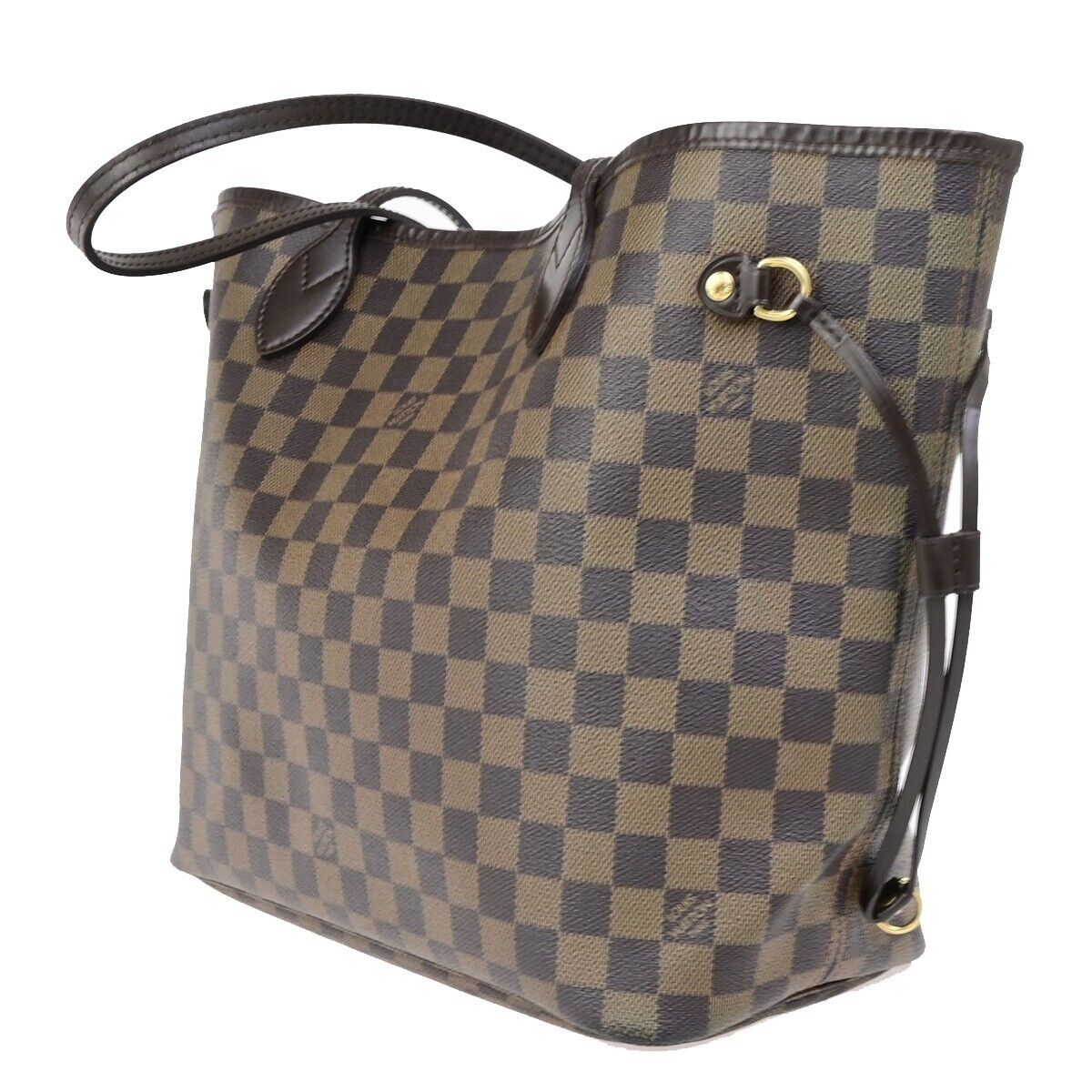 LOUIS VUITTON Neverfull MM Shoulder Bag Damier Ebene Leather BN N51105 94ED050