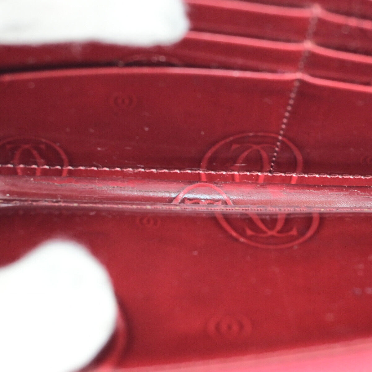 CARTIER Happy birthday Zipper Around Long Walley Patent Leather Bordeaux 08YF479
