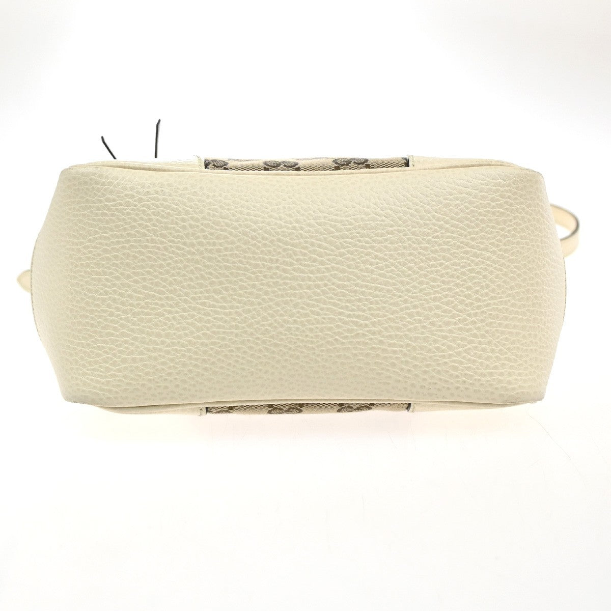 GUCCI GG Logo 2way Shoulder Handbag Canvas Leather Beige White GHW Italy 93KC202