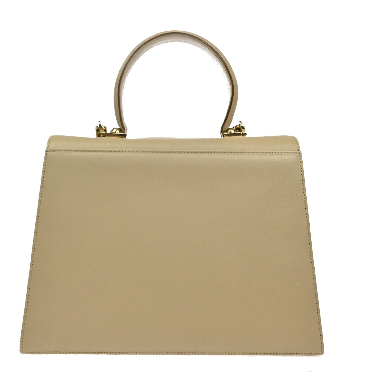 SALVATORE FERRAGAMO Gancini 2way Shoulder Hand Bag Leather Beige GHW 79RL329