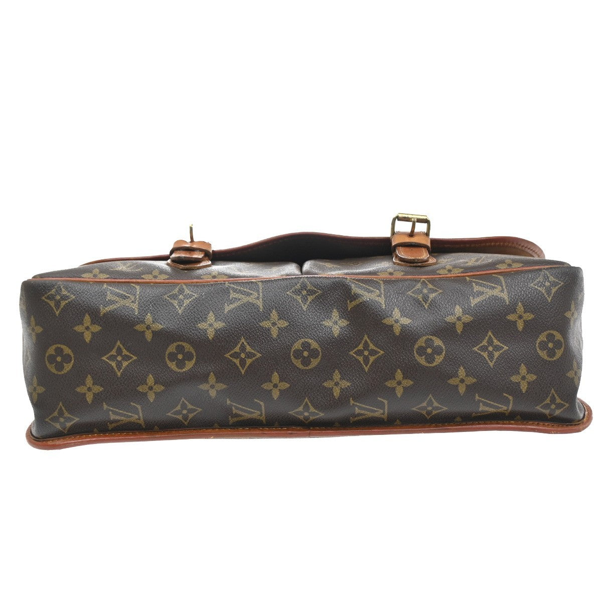 LOUIS VUITTON Gibeciere MM Shoulder Bag Monogram Leather Brown M42247 66SA102