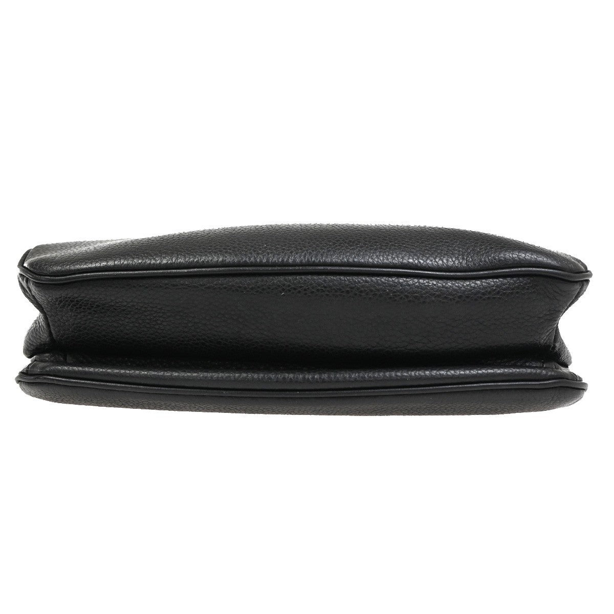 CELINE Logo Toggle Clasp Shoulder Bag Leather Black GHW France 04CA574