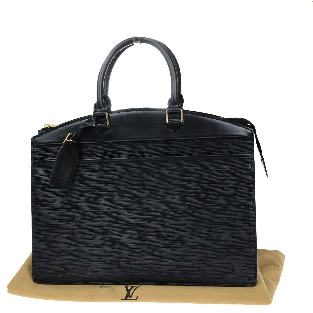 LOUIS VUITTON LV Logo Riviera Hand Bag Epi Leather Black France M48182 65ED659