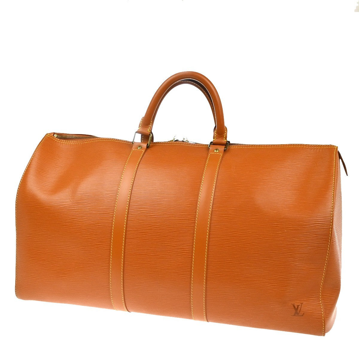 LOUIS VUITTON LV Logo Keepall 50 Travel Hand Bag Epi Leather M42968 Gold 23RL844