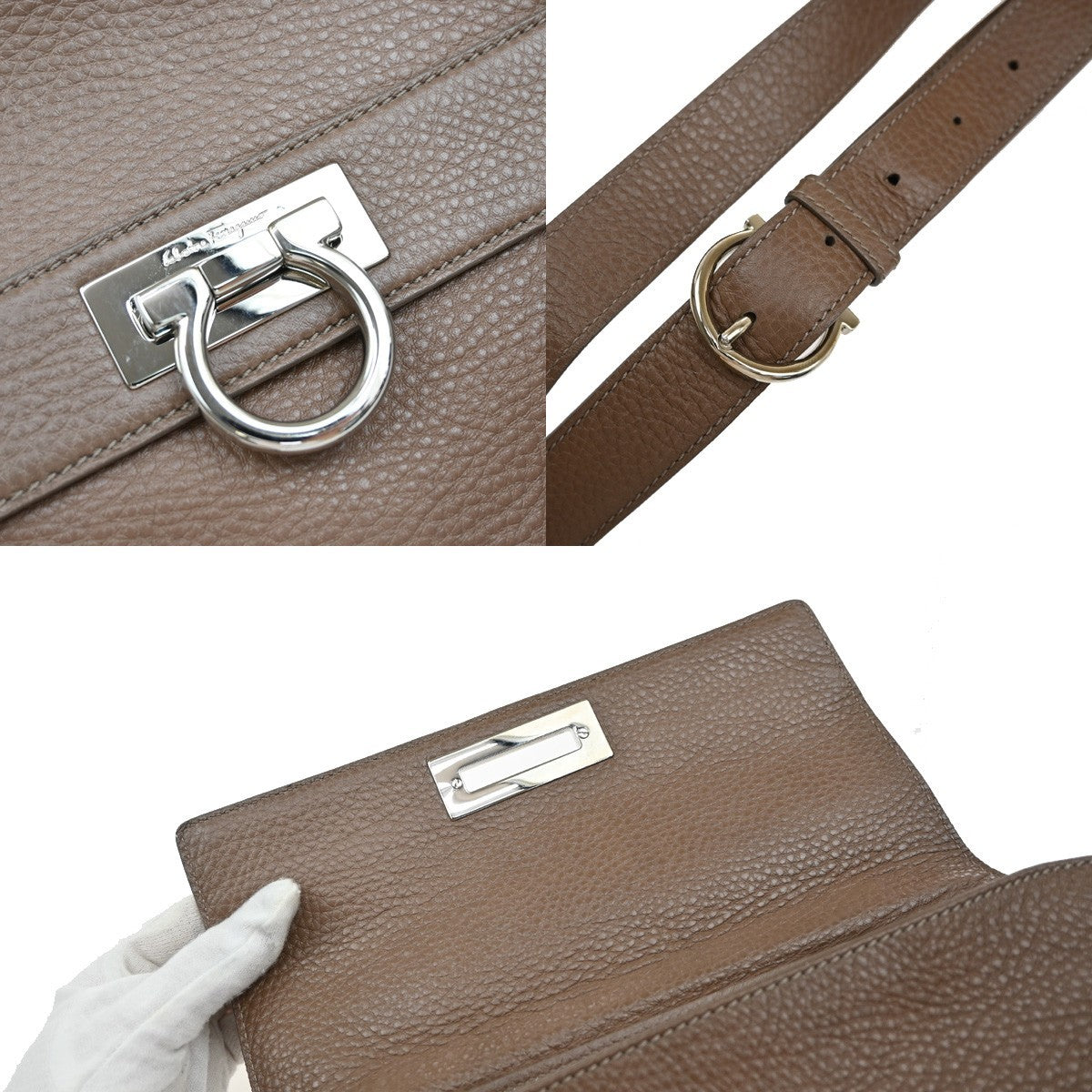 SALVATORE FERRAGAMO Gancini Sofia 2Way Shoulder Hand Bag Leather BN SHW 39KA953