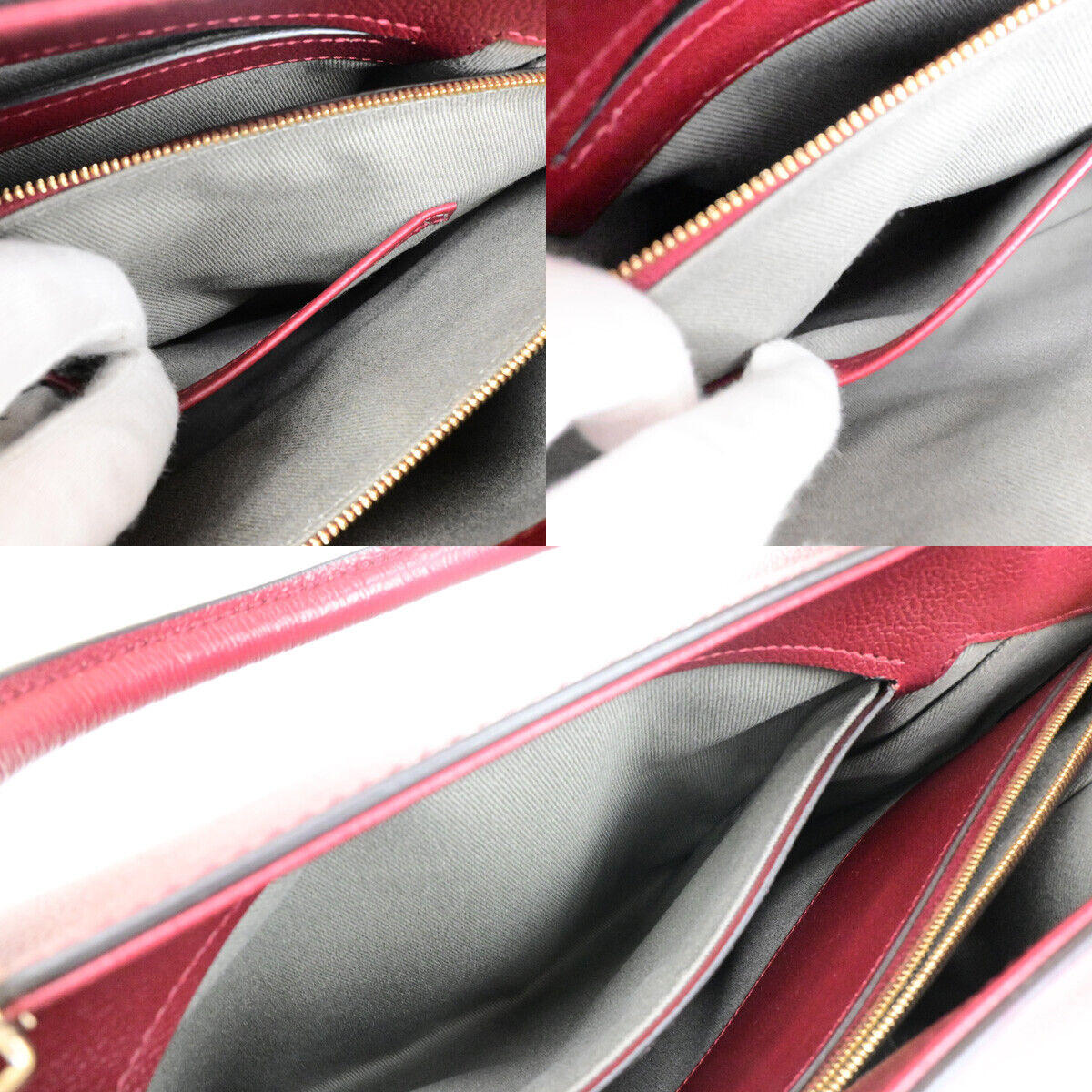 CARTIER Logo C De Cartier 2Way Shoulder Hand Bag Leather Bordeaux GHW 11RK521
