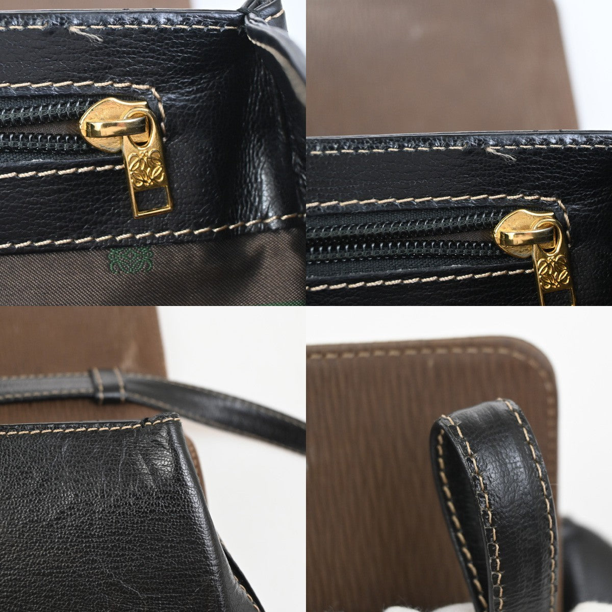 LOEWE Velazquez Twist Handle 2Way Shoulder Hand Bag Leather BN BK GHW 83KC689