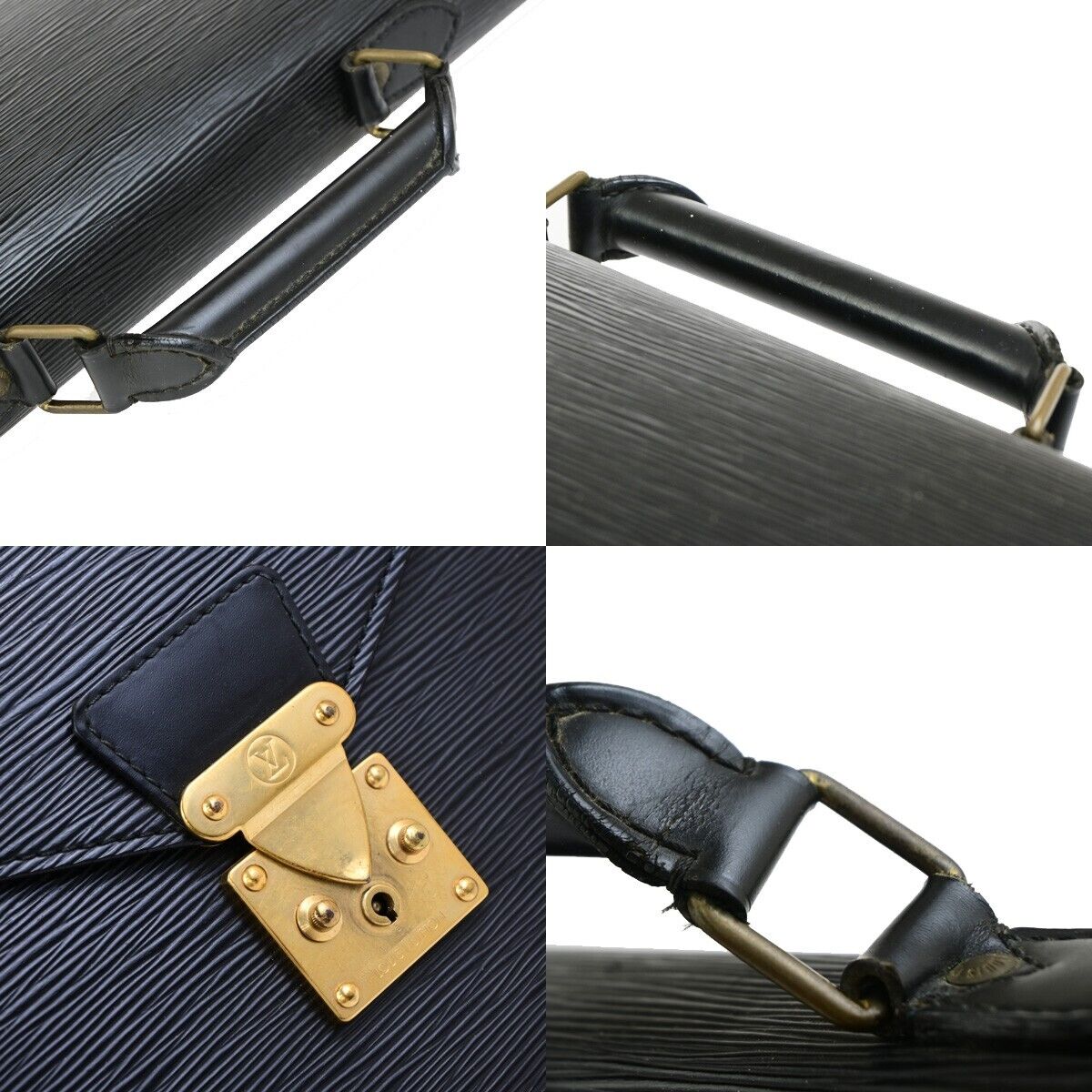 LOUIS VUITTON Serviette Conseiller Hand Bag Epi Leather Black M54422 62EC928