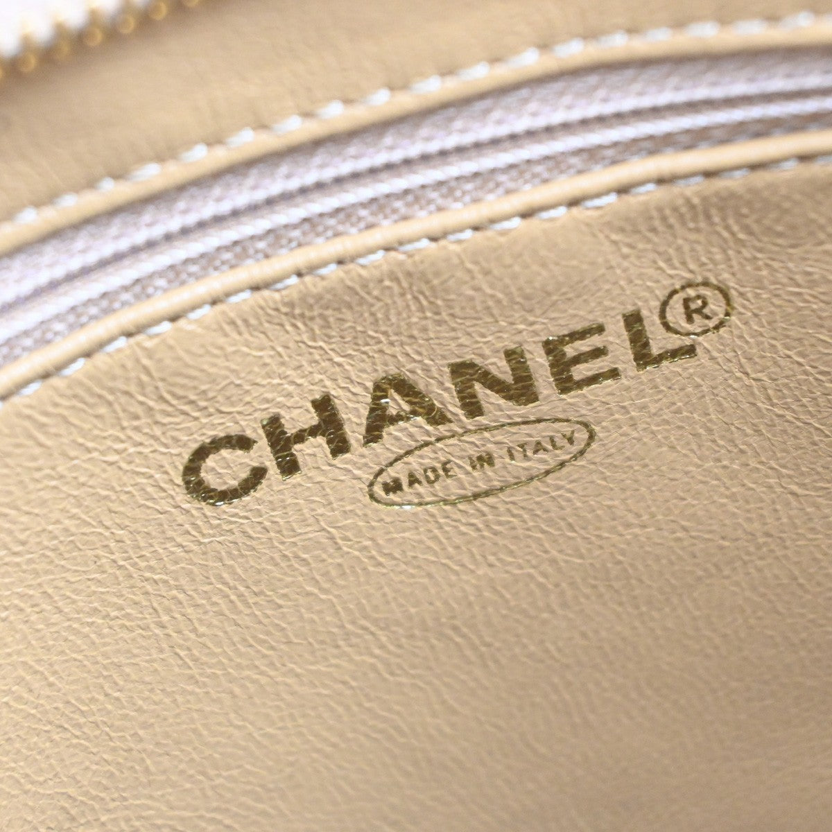 CHANEL Medallion Matelasse Shoulder Bag Grained Calfskin Leather Beige 307RP029