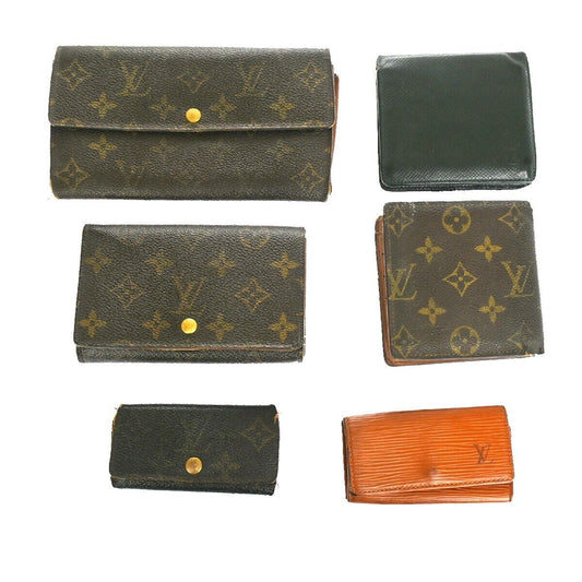LOUIS VUITTON 6 Set Long Wallet Key Case Monogram Epi Taiga Leather 04GA631