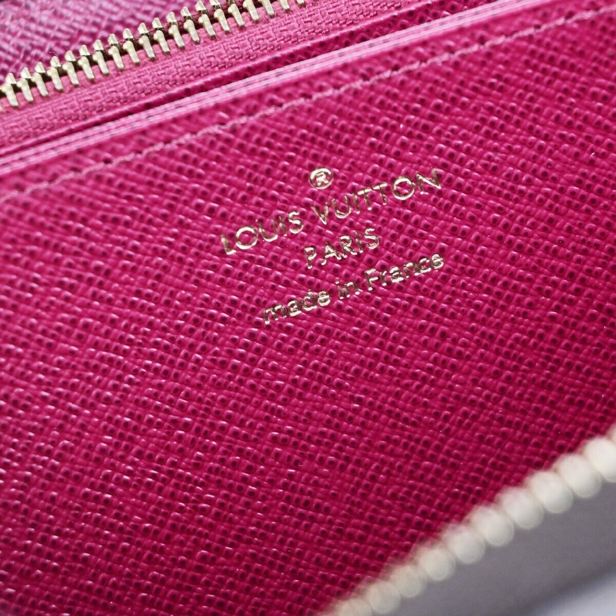 LOUIS VUITTON Zippy Long Wallet Monogram Leather Brown Fuchsia M41895 10EB840