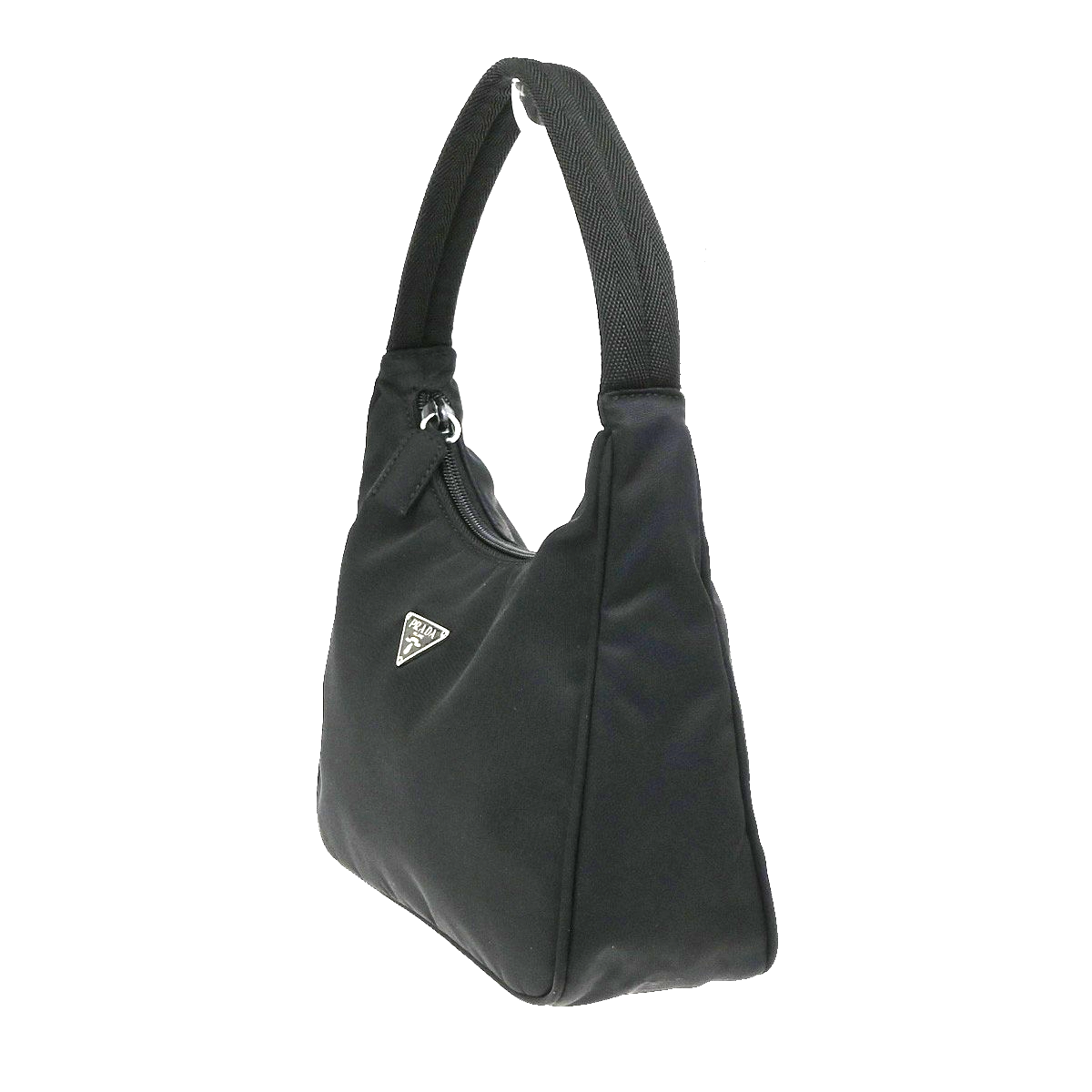 PRADA Logo Tessuto Mini Shoulder Hand Bag Nylon Black SHW Italy 32YJ188