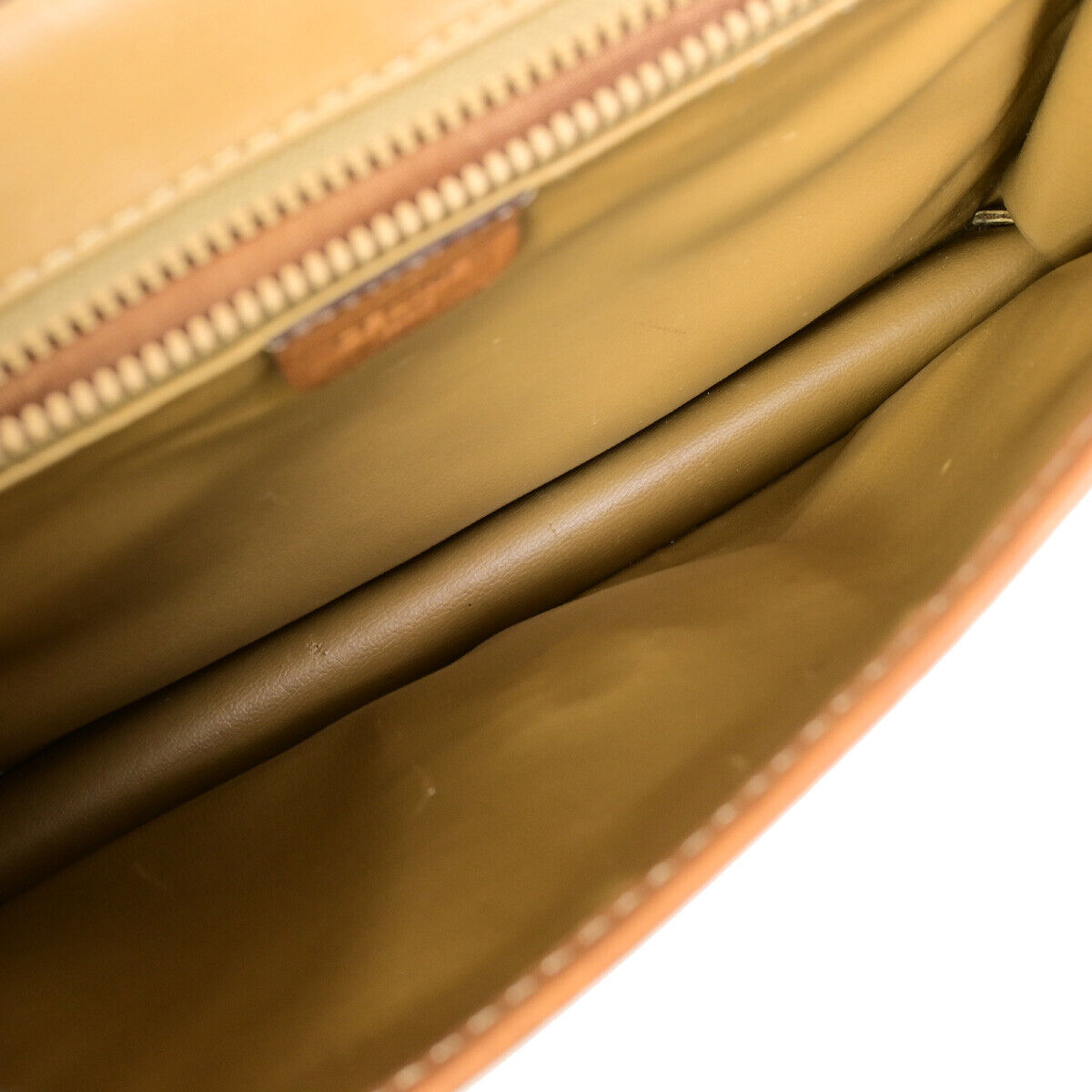 CELINE Logo Macadam Pattern Clutch Hand Bag PVC Leather Beige Brown GHW 01YF603