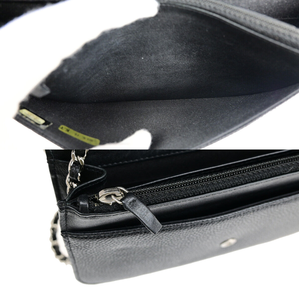 CHANEL CC Logo GST Chain Shoulder Bag Wallet Caviar Skin Leather BK SHW 390RF144