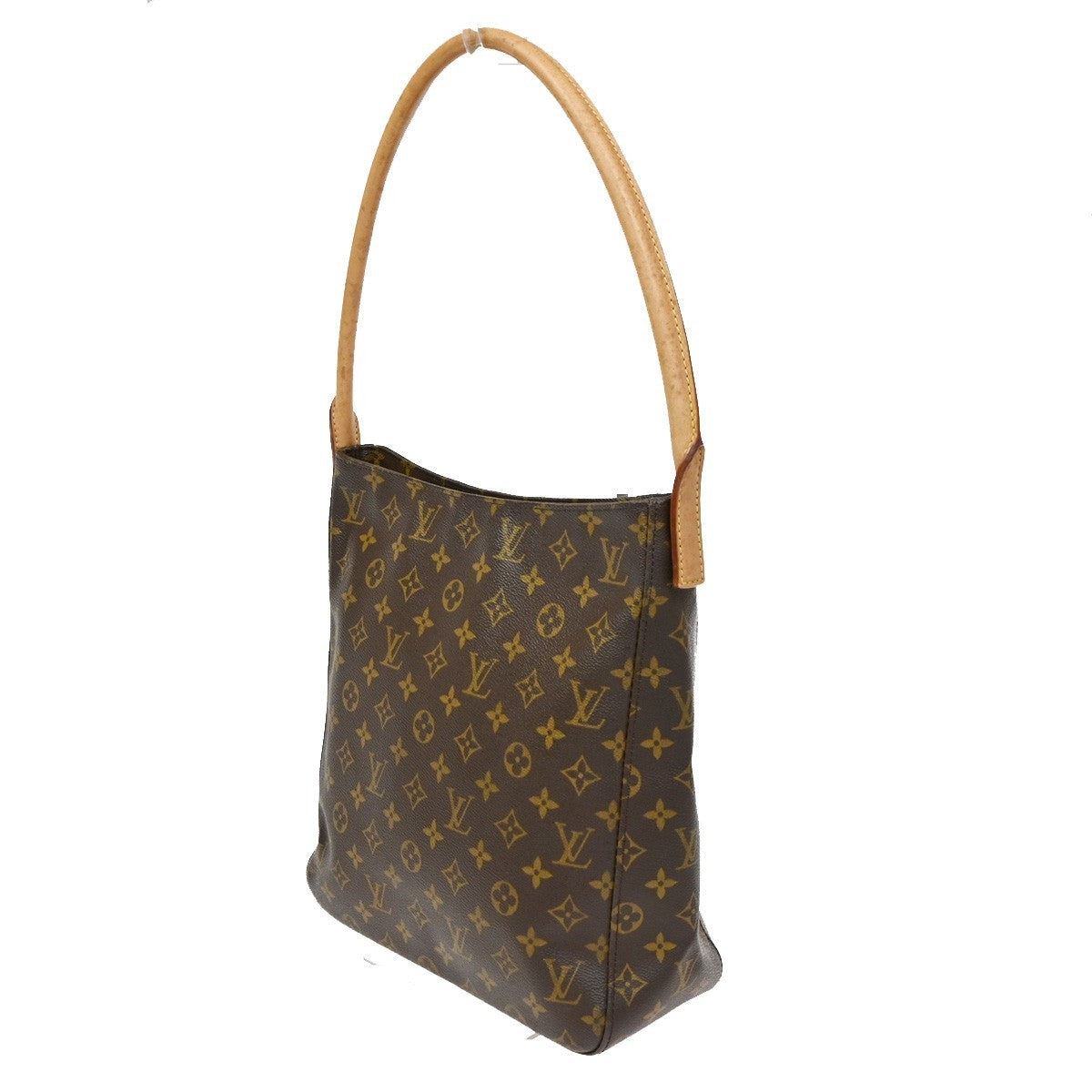 LOUIS VUITTON Logo Looping GM Shoulder Bag Monogram Leather Brown M51145 72CA723