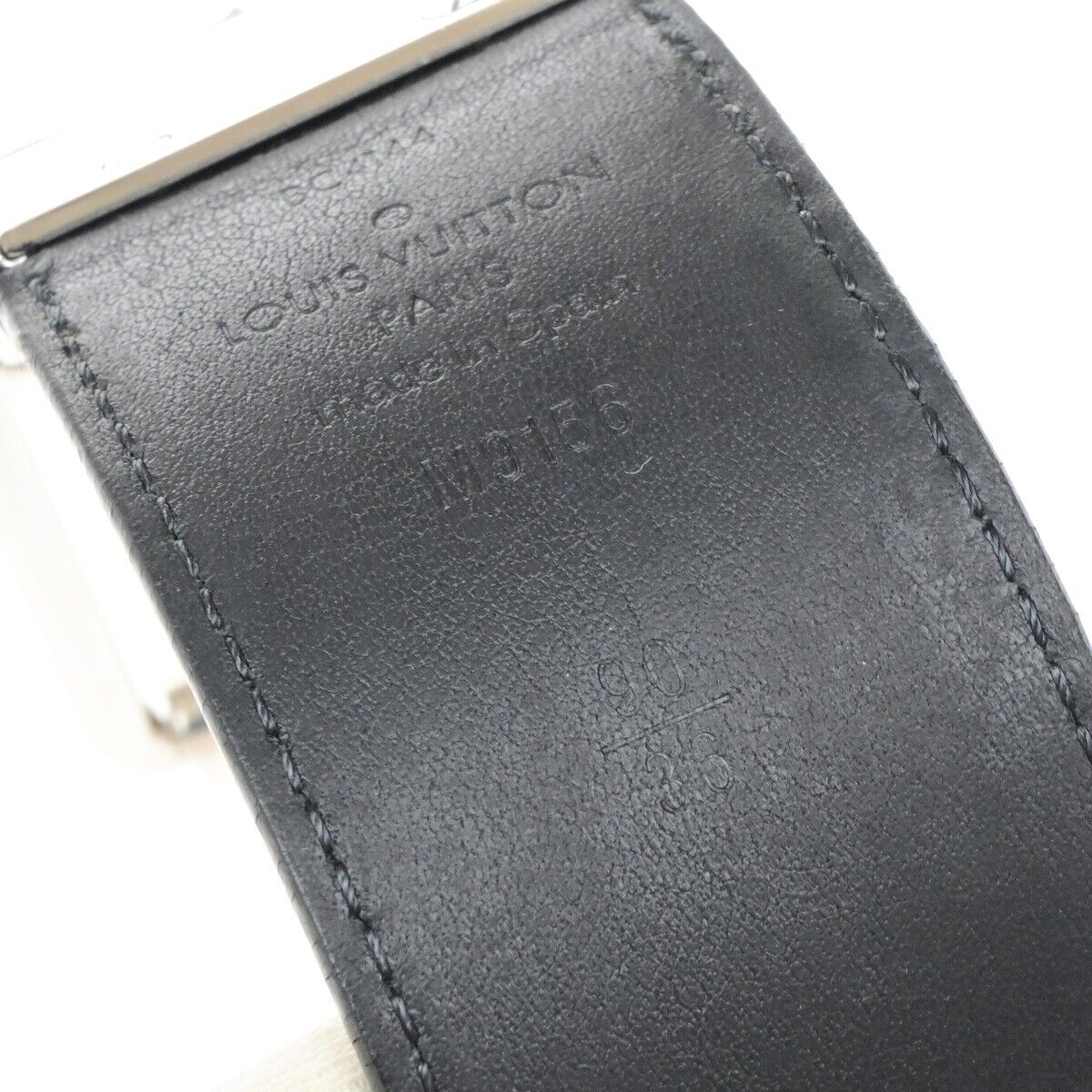 LOUIS VUITTON Ceinture Belt 90/36 Damier Graphite Leather Black M9156 30ED892